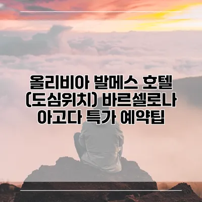 올리비아 발메스 호텔 (도심위치) 바르셀로나 아고다 특가 예약팁