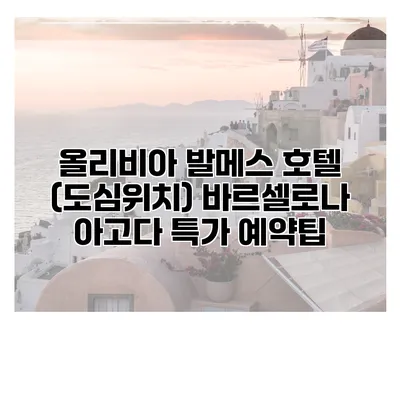 올리비아 발메스 호텔 (도심위치) 바르셀로나 아고다 특가 예약팁