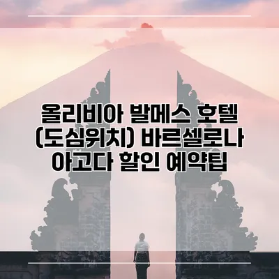 올리비아 발메스 호텔 (도심위치) 바르셀로나 아고다 할인 예약팁