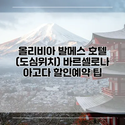 올리비아 발메스 호텔 (도심위치) 바르셀로나 아고다 할인예약 팁