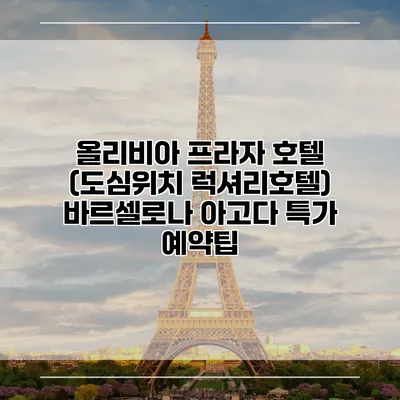올리비아 프라자 호텔 (도심위치 럭셔리호텔) 바르셀로나 아고다 특가 예약팁
