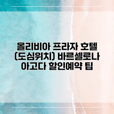 올리비아 프라자 호텔 (도심위치) 바르셀로나 아고다 할인예약 팁