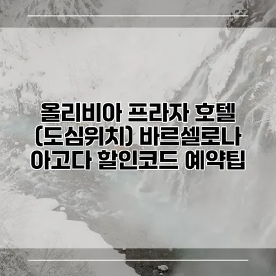 올리비아 프라자 호텔 (도심위치) 바르셀로나 아고다 할인코드 예약팁