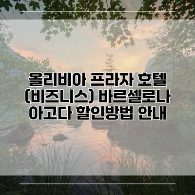 올리비아 프라자 호텔 (비즈니스) 바르셀로나 아고다 할인방법 안내