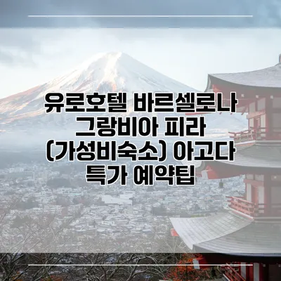 유로호텔 바르셀로나 그랑비아 피라 (가성비숙소) 아고다 특가 예약팁