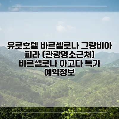 유로호텔 바르셀로나 그랑비아 피라 (관광명소근처) 바르셀로나 아고다 특가 예약정보