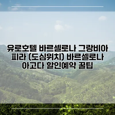 유로호텔 바르셀로나 그랑비아 피라 (도심위치) 바르셀로나 아고다 할인예약 꿀팁
