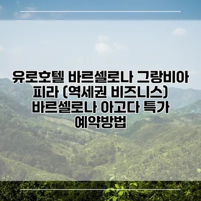 유로호텔 바르셀로나 그랑비아 피라 (역세권 비즈니스) 바르셀로나 아고다 특가 예약방법
