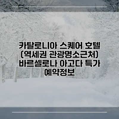카탈로니아 스퀘어 호텔 (역세권 관광명소근처) 바르셀로나 아고다 특가 예약정보