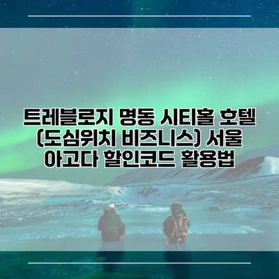 트레블로지 명동 시티홀 호텔 (도심위치 비즈니스) 서울 아고다 할인코드 활용법