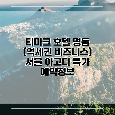 티마크 호텔 명동 (역세권 비즈니스) 서울 아고다 특가 예약정보