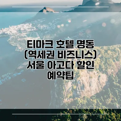 티마크 호텔 명동 (역세권 비즈니스) 서울 아고다 할인 예약팁