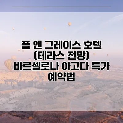 폴 앤 그레이스 호텔 (테라스 전망) 바르셀로나 아고다 특가 예약법