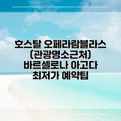 호스탈 오페라람블라스 (관광명소근처) 바르셀로나 아고다 최저가 예약팁