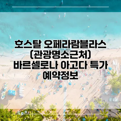 호스탈 오페라람블라스 (관광명소근처) 바르셀로나 아고다 특가 예약정보