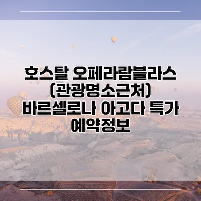 호스탈 오페라람블라스 (관광명소근처) 바르셀로나 아고다 특가 예약정보