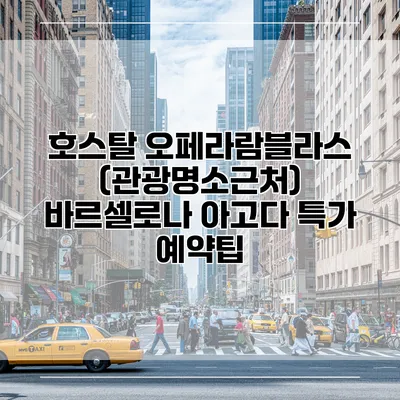 호스탈 오페라람블라스 (관광명소근처) 바르셀로나 아고다 특가 예약팁