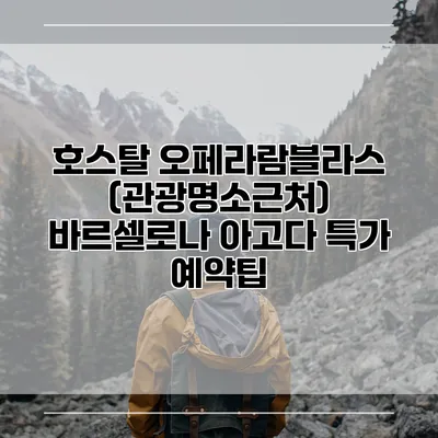 호스탈 오페라람블라스 (관광명소근처) 바르셀로나 아고다 특가 예약팁