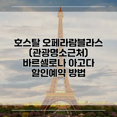 호스탈 오페라람블라스 (관광명소근처) 바르셀로나 아고다 할인예약 방법