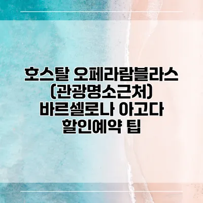 호스탈 오페라람블라스 (관광명소근처) 바르셀로나 아고다 할인예약 팁