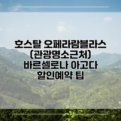 호스탈 오페라람블라스 (관광명소근처) 바르셀로나 아고다 할인예약 팁