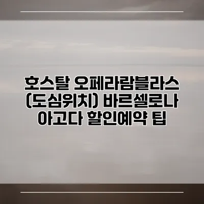호스탈 오페라람블라스 (도심위치) 바르셀로나 아고다 할인예약 팁