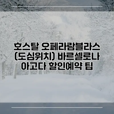 호스탈 오페라람블라스 (도심위치) 바르셀로나 아고다 할인예약 팁