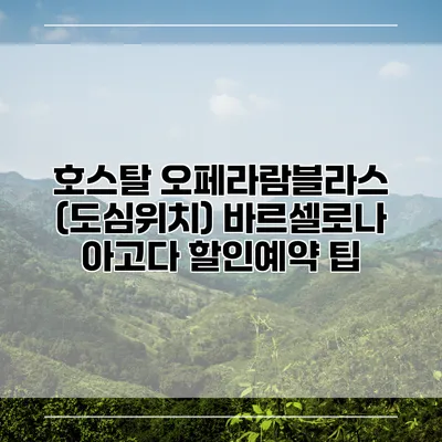 호스탈 오페라람블라스 (도심위치) 바르셀로나 아고다 할인예약 팁