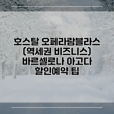 호스탈 오페라람블라스 (역세권 비즈니스) 바르셀로나 아고다 할인예약 팁