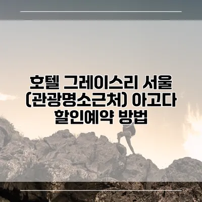 호텔 그레이스리 서울 (관광명소근처) 아고다 할인예약 방법