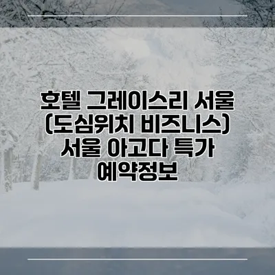 호텔 그레이스리 서울 (도심위치 비즈니스) 서울 아고다 특가 예약정보