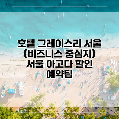 호텔 그레이스리 서울 (비즈니스 중심지) 서울 아고다 할인 예약팁