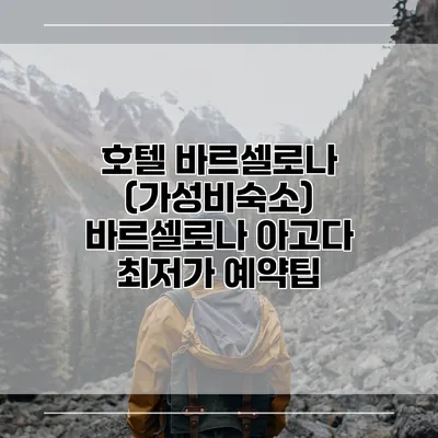 호텔 바르셀로나 (가성비숙소) 바르셀로나 아고다 최저가 예약팁