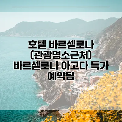호텔 바르셀로나 (관광명소근처) 바르셀로나 아고다 특가 예약팁