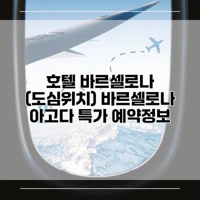 호텔 바르셀로나 (도심위치) 바르셀로나 아고다 특가 예약정보