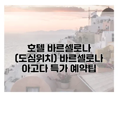 호텔 바르셀로나 (도심위치) 바르셀로나 아고다 특가 예약팁