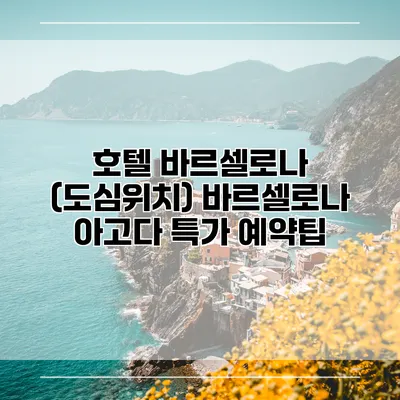 호텔 바르셀로나 (도심위치) 바르셀로나 아고다 특가 예약팁