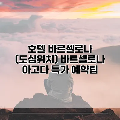 호텔 바르셀로나 (도심위치) 바르셀로나 아고다 특가 예약팁
