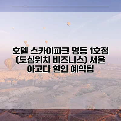 호텔 스카이파크 명동 1호점 (도심위치 비즈니스) 서울 아고다 할인 예약팁
