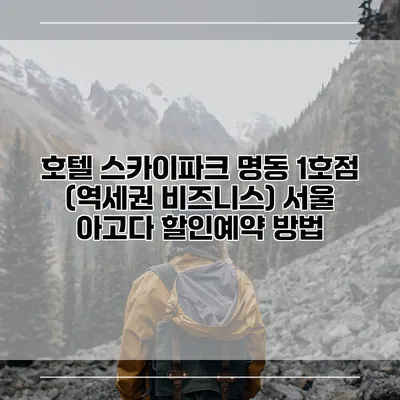 호텔 스카이파크 명동 1호점 (역세권 비즈니스) 서울 아고다 할인예약 방법