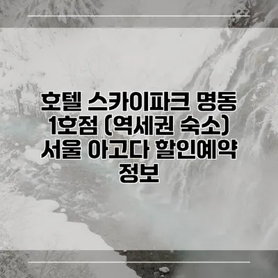 호텔 스카이파크 명동 1호점 (역세권 숙소) 서울 아고다 할인예약 정보