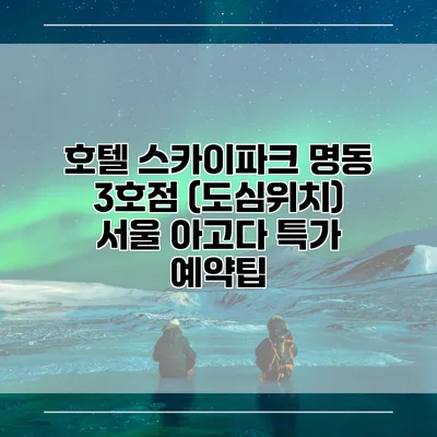 호텔 스카이파크 명동 3호점 (도심위치) 서울 아고다 특가 예약팁