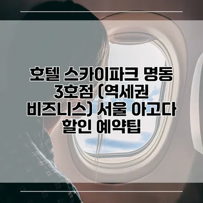 호텔 스카이파크 명동 3호점 (역세권 비즈니스) 서울 아고다 할인 예약팁