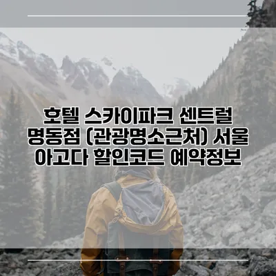 호텔 스카이파크 센트럴 명동점 (관광명소근처) 서울 아고다 할인코드 예약정보