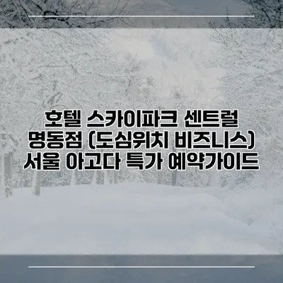 호텔 스카이파크 센트럴 명동점 (도심위치 비즈니스) 서울 아고다 특가 예약가이드