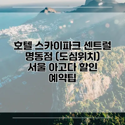 호텔 스카이파크 센트럴 명동점 (도심위치) 서울 아고다 할인 예약팁