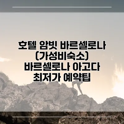 호텔 암빗 바르셀로나 (가성비숙소) 바르셀로나 아고다 최저가 예약팁