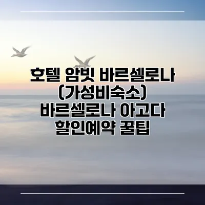 호텔 암빗 바르셀로나 (가성비숙소) 바르셀로나 아고다 할인예약 꿀팁