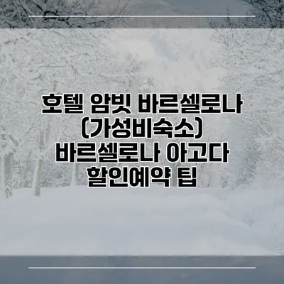 호텔 암빗 바르셀로나 (가성비숙소) 바르셀로나 아고다 할인예약 팁